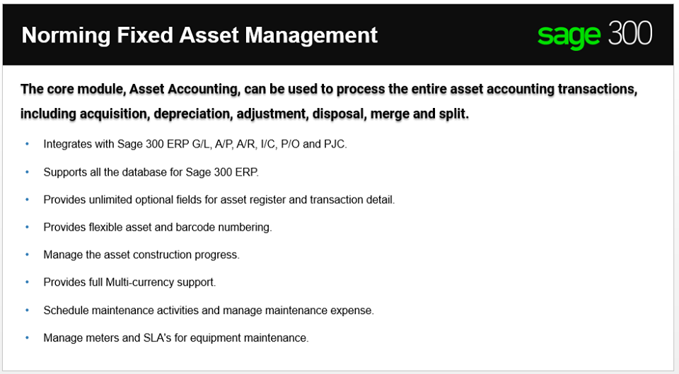  Fixed Asset Management 