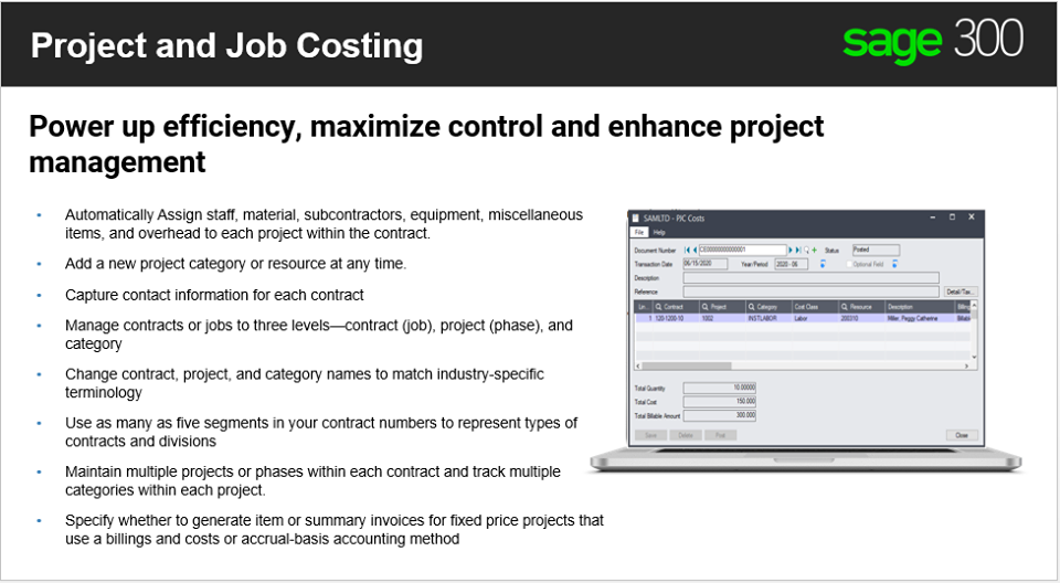   Project And Job Costing 